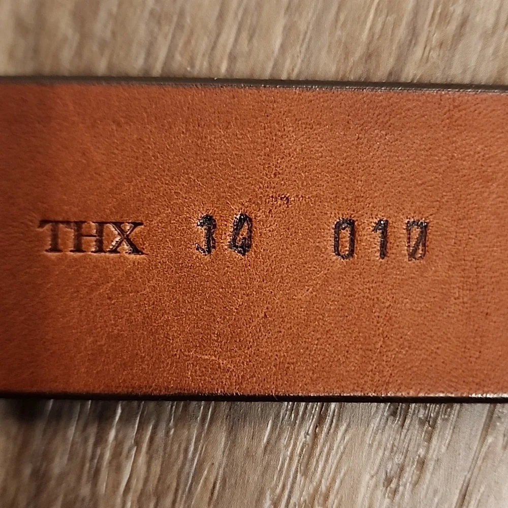 Vintage Trafalgar Belt Shrunken Oilskin Leather Handmade Cognac Brown size 30